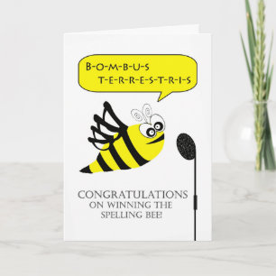 Congratulations on Winning Spelling Bee Card