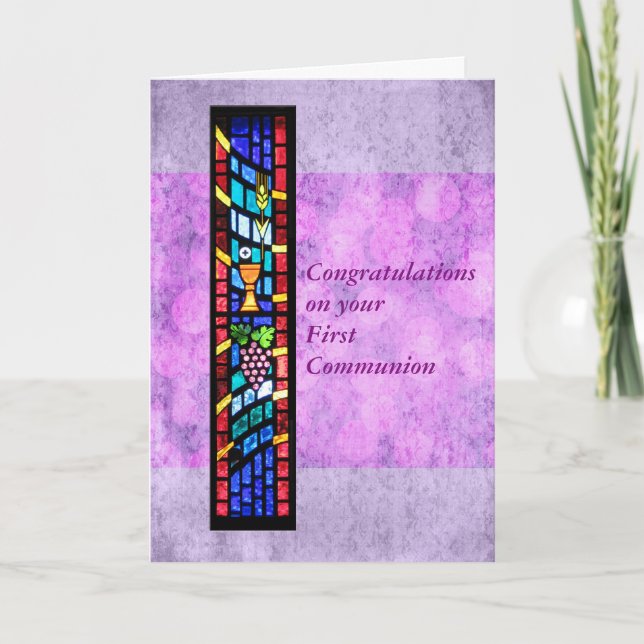Congratulations on your 1st Communion Customizable Card (Front)