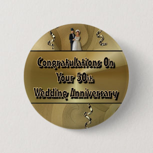 Congratulations On Your 50th Wedding Anniversary 2 Inch Round Button