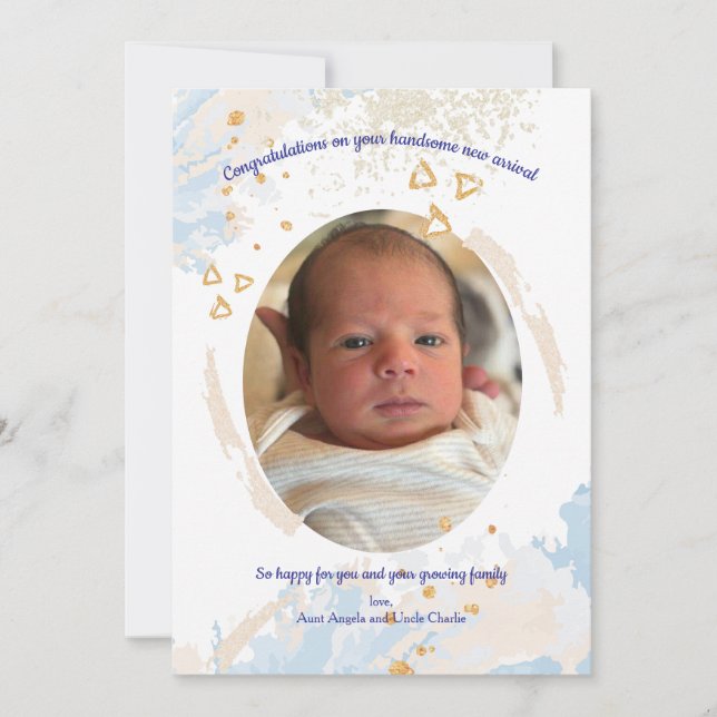 Congratulations on your Baby Boy Invitation (Front)