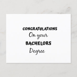 congratulations on your bachelors degree postcard