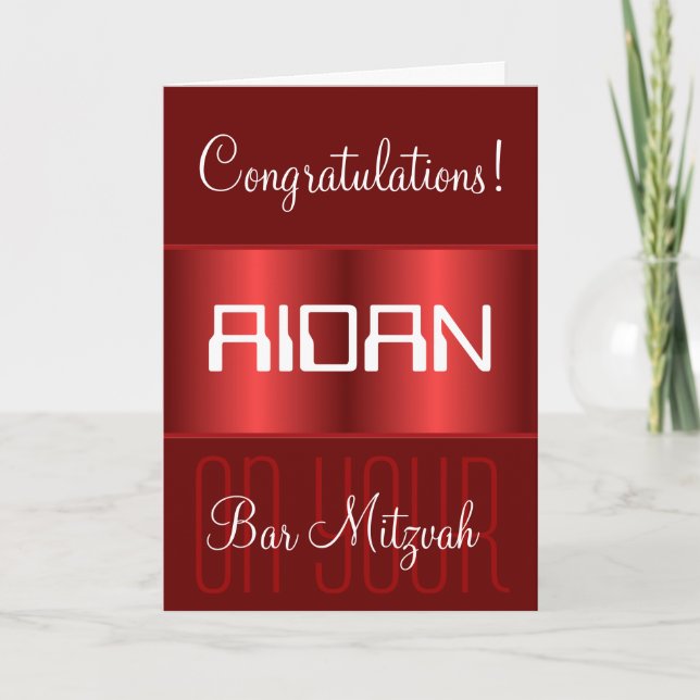 Congratulations on your Bar Mitzvah Card (Front)