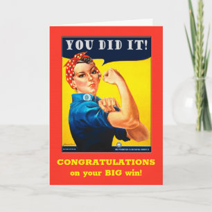 Congratulations on Your Big Win Rosie the Riveter Card