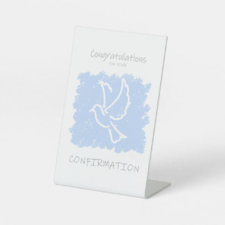 Congratulations on your Confirmation blue Pedestal Sign