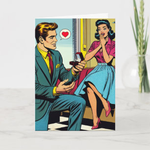 Congratulations on your Engagement   Retro Card