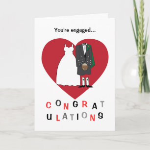 Congratulations on your engagement Scottish couple Card