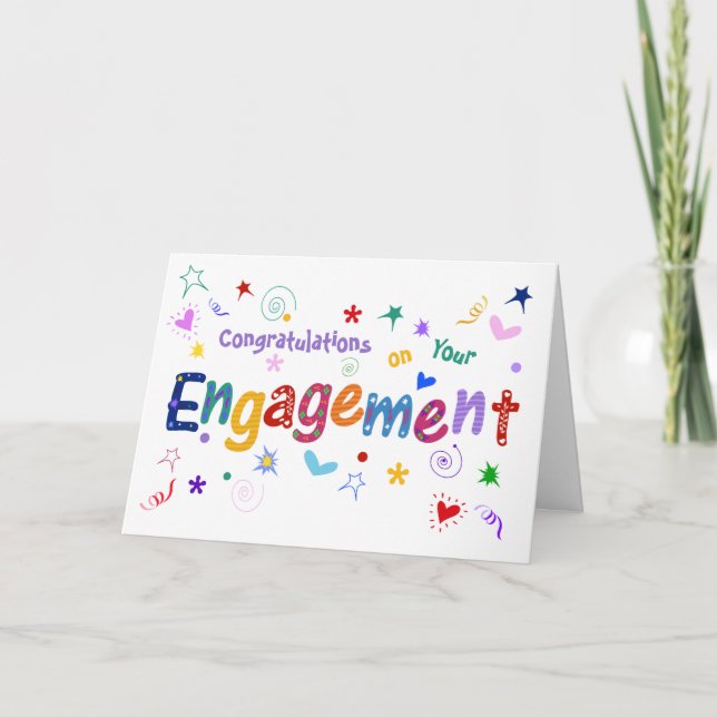 Congratulations on your Engagement Whimsical Card (Front)