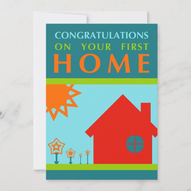 congratulations on your first home (crayolaShapes) Invitation (Front)