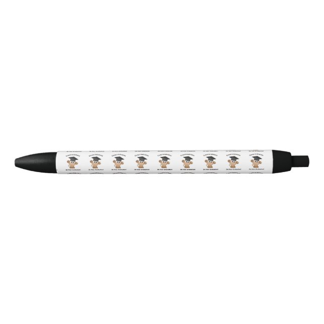 Congratulations on your graduation! monkey black ink pen (Front)
