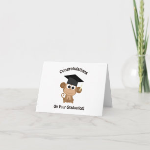 congratulations on your graduation monkey card