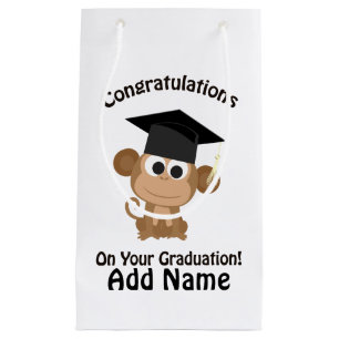 congratulations on your graduation monkey small gift bag