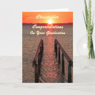 Congratulations on Your Graduation Orange Sunset Card