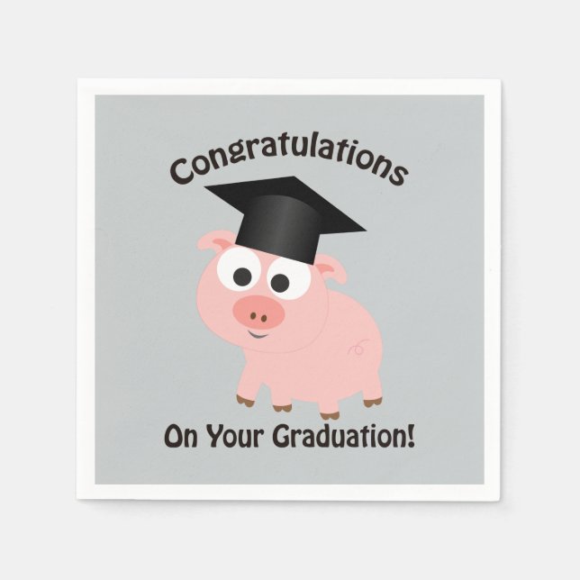 Congratulations on Your Graduation! Pig Napkin (Front)