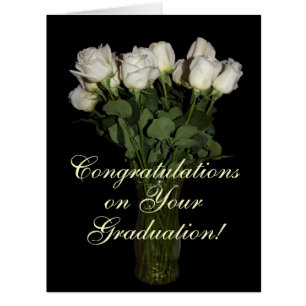 Congratulations on Your Graduation White Rose Card