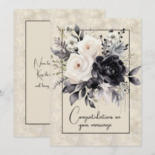 Congratulations on your marriage floral bouquet card