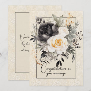 Congratulations on your marriage floral bouquet card