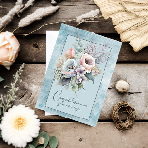 Congratulations on your marriage floral bouquet card