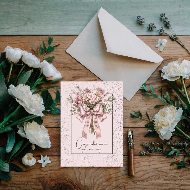 Congratulations on your marriage floral bouquet  card (Creator Uploaded)