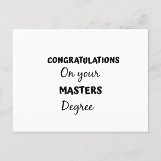 congratulations on your masters degree postcard