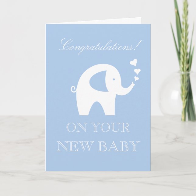 Congratulations on your new baby boy or son custom card (Front)