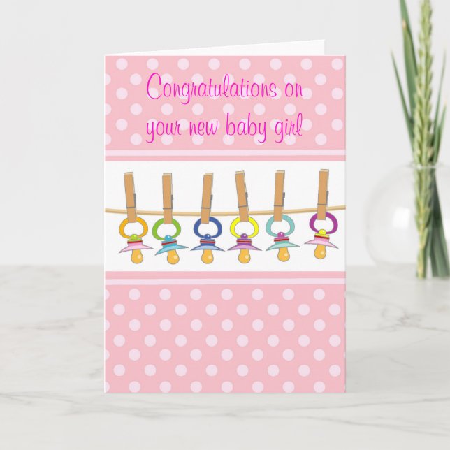 Congratulations on your new baby girl card (Front)