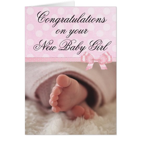 Congratulations on your New Baby Girl Pink Card