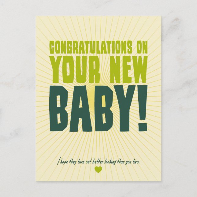Congratulations on Your New Baby Postcard (Front)