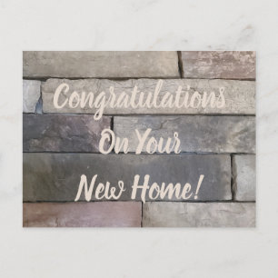 Congratulations On Your New Home Brick Decor Postcard