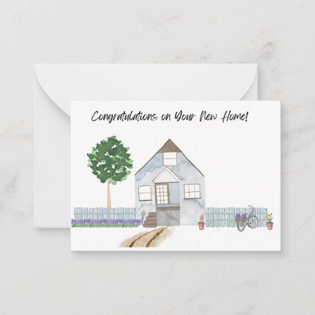 Congratulations on Your New Home Card Watercolor (Front)