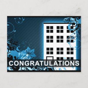 congratulations on your new home : hi-fi condo announcement postcard