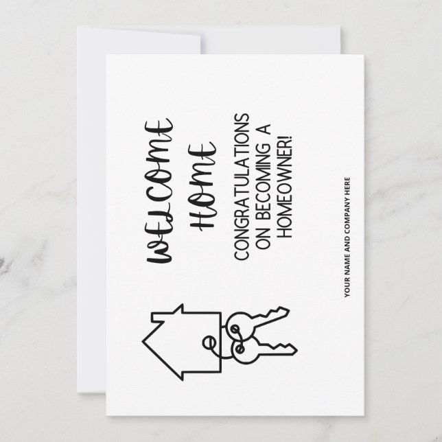Congratulations On Your New Home: REALTOR  Thank You Card (Front)