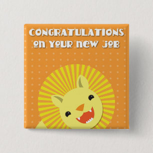Congratulations on your new JOB! career lion 2 Inch Square Button