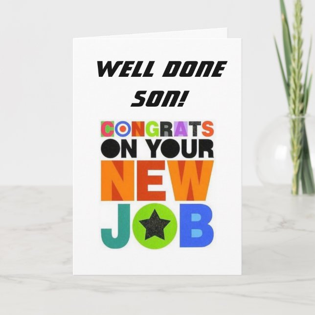*CONGRATULATIONS ON YOUR NEW JOB* SON CARD (Front)
