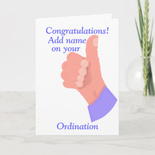 Congratulations on your Ordination customize Card