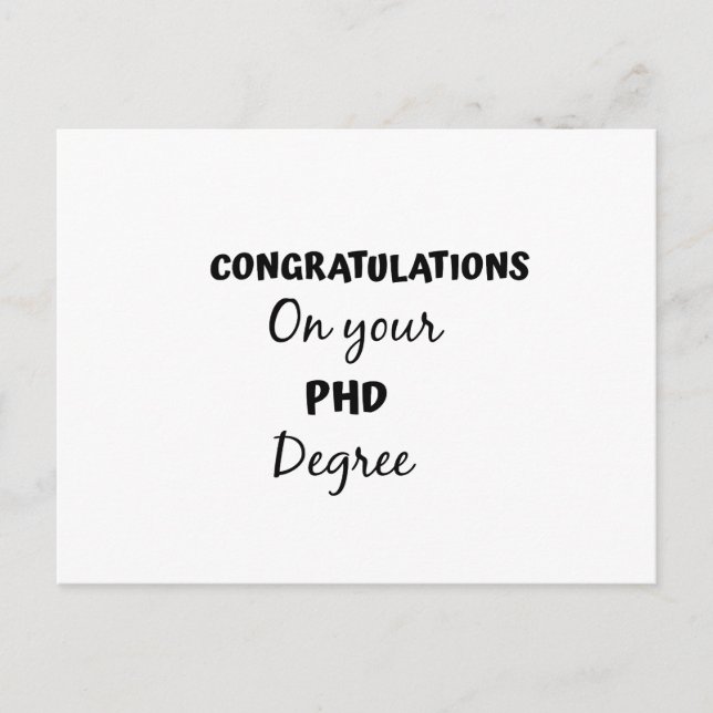 congratulations on your phd degree postcard (Front)