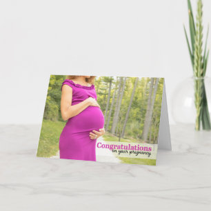 Congratulations on your Pregnanacy Woman in Purple Holiday Card