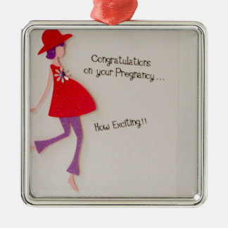 congratulations on your pregnancy! metal ornament