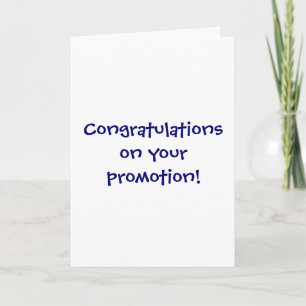 Congratulations on your promotion! card