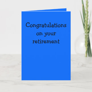 Congratulations on your retirement card