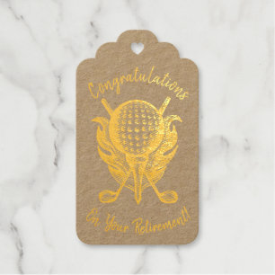 Congratulations on your Retirement Golf Club Ball Gift Tags