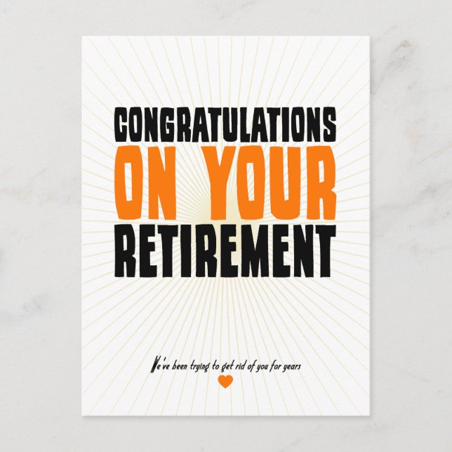 Congratulations on Your Retirement Postcard (Front)