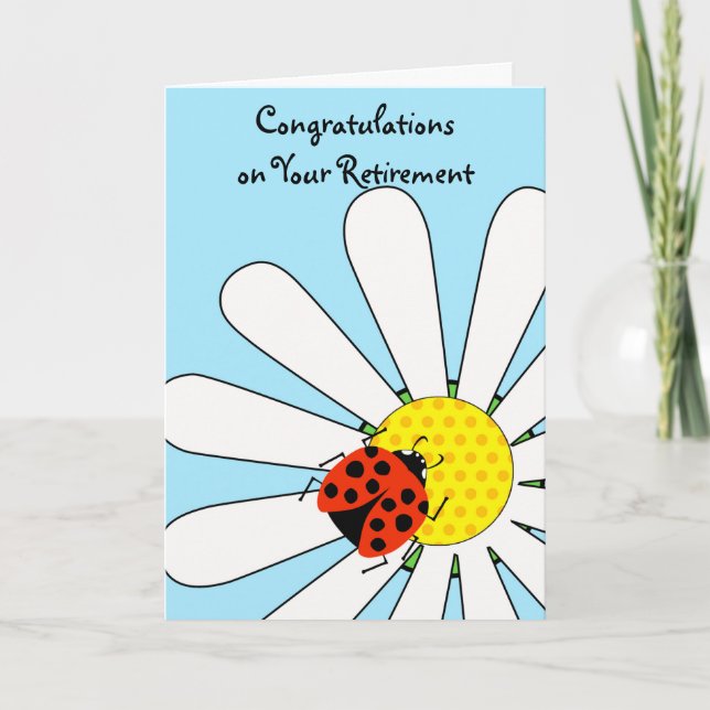 Congratulations on Your Retirement with Ladybug Card (Front)