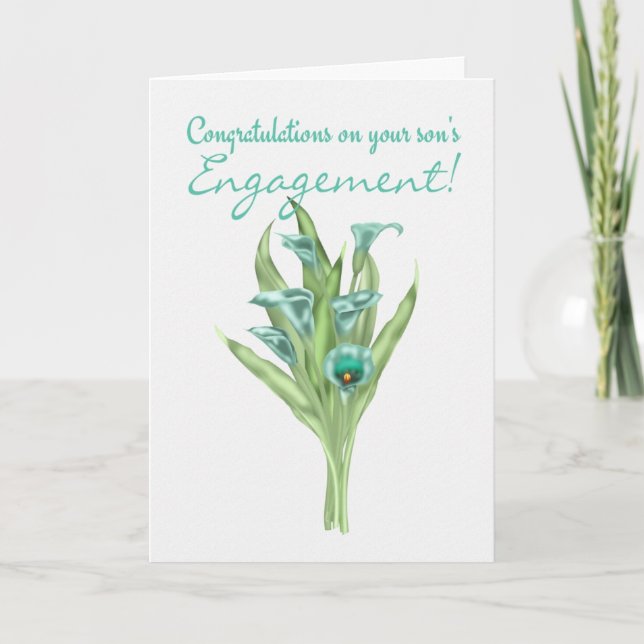 Congratulations on your son's engagement Lilies Card (Front)