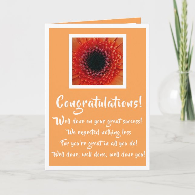 Congratulations on your success card (Front)