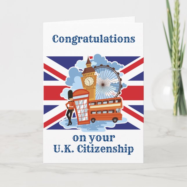 Congratulations on your UK Citizenship London Gift Card (Front)