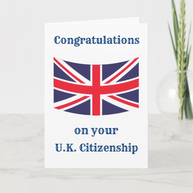 Congratulations on your UK Citizenship Union Jack Card (Front)