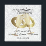 Congratulations on Your Wedding Day Magnet<br><div class="desc">Wedding Magnet. Congratulations on Your Wedding Day Keepsake from the Bride and Groom ready for you to personalize. ✔Note: Not all template areas need changed. 📌If you need further customization, please click the "Click to Customize further" or "Customize or Edit Design" button and use our design tool to resize, rotate,...</div>