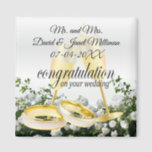 Congratulations on Your Wedding Day- White Roses Magnet<br><div class="desc">Magnets. Congratulations on Your Wedding Day Keepsake for the Bride and Groom. Personalize it with the date and your own saying. ⭐This Product is 100% Customizable. Graphics and text can be deleted, moved, resized, changed around, rotated, etc... 99% of my designs in my store are done in layers. This makes...</div>