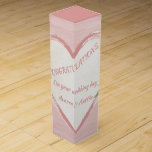 Congratulations On Your Wedding Day Wine Box<br><div class="desc">Wedding Day congratulations wine gift box with a message in a pink heart shaped design</div>