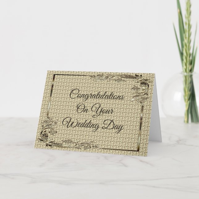 Congratulations On Your Wedding Day Wishes Couple  Holiday Card (Front)